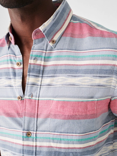 Shop Faherty Short-sleeve Coast Shirt In Western Wave Ikat