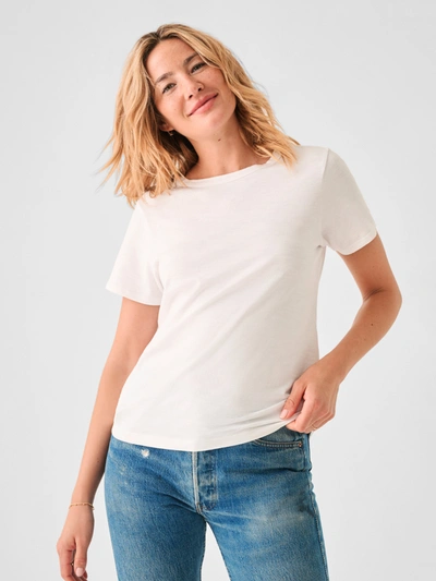 Shop Faherty Sunwashed Crew T-shirt In White