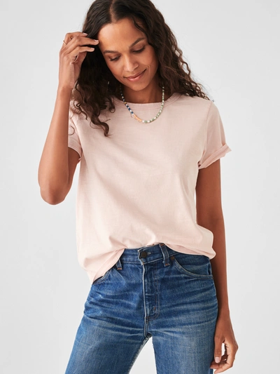 Shop Faherty Sunwashed Crew T-shirt In Peach Whip