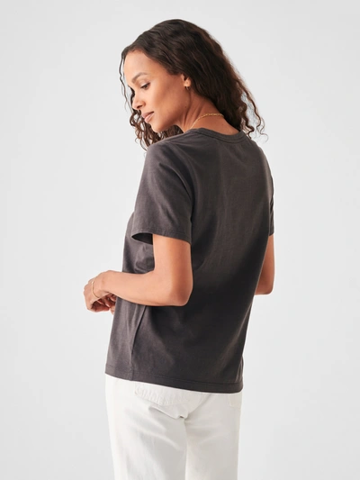Shop Faherty Sunwashed Crew T-shirt In Washed Black
