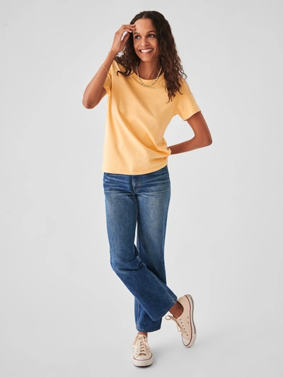 Faherty Sunwashed Crew T-shirt In Corn Silk | ModeSens