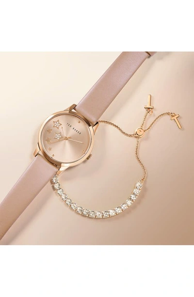 Shop Ted Baker Fitzrovia Leather Strap Watch & Bracelet Set, 34mm In Rose Gold/ Pink/ Pink