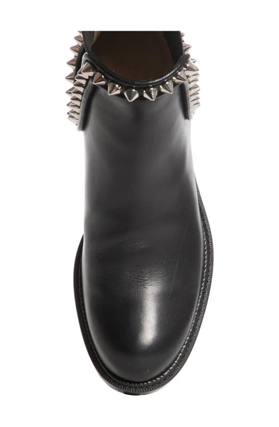 Shop Christian Louboutin Capahutta Studded Chelsea Boot In Black/ Silver