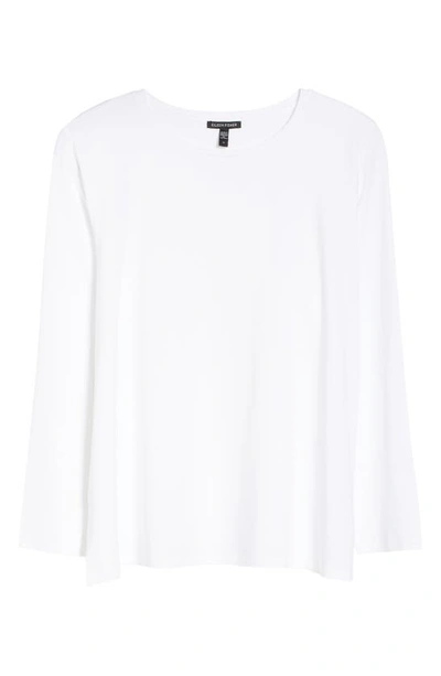 Eileen Fisher Long Sleeve Organic Cotton Tee In White