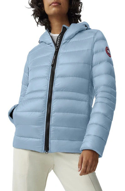 Shop Canada Goose Cypress Packable Hooded 750-fill-power Down Puffer Jacket In Dawn Blue - Aube Bleu