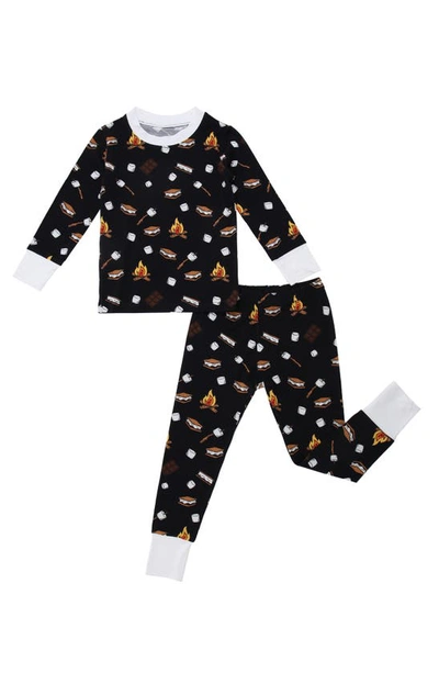 Shop Peregrinewear S'mores Fitted Two-piece Pajamas In Black