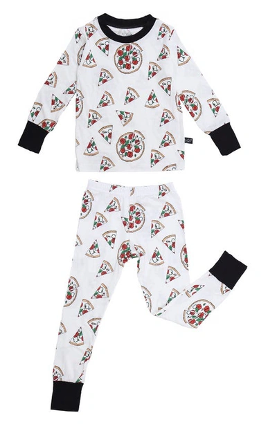 Shop Peregrinewear Hipster Pizza Fitted Two-piece Pajamas In White