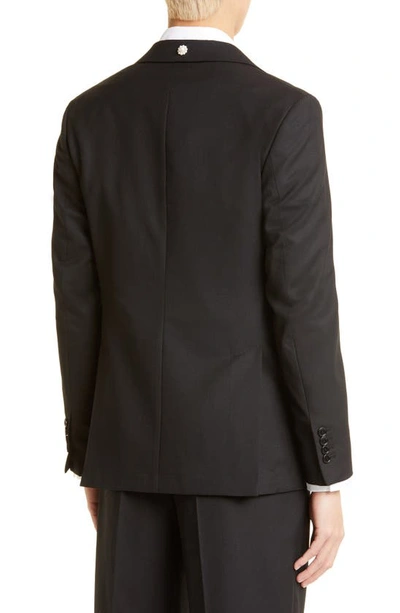 Shop Simone Rocha Classic Tailoring Blazer With Daisy Detail In Black / Pearl