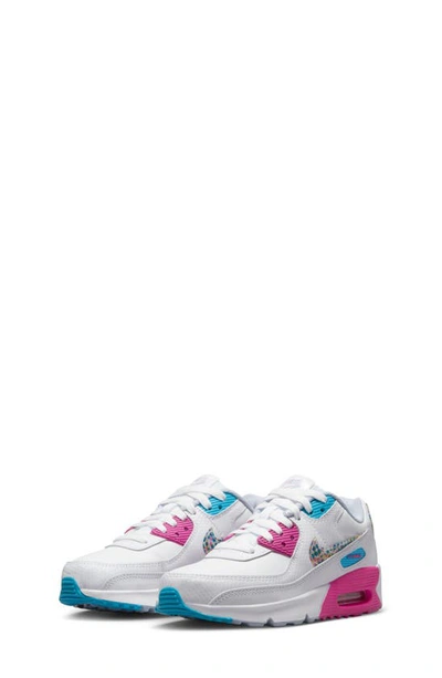 Shop Nike Kids' Air Max 90 Se Sneaker In White/ Multi-color/ Fuchsia