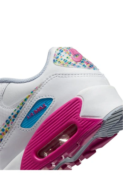 Shop Nike Kids' Air Max 90 Se Sneaker In White/ Multi-color/ Fuchsia
