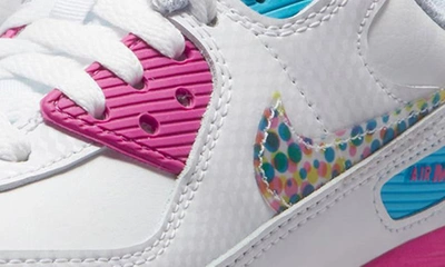 Shop Nike Kids' Air Max 90 Se Sneaker In White/ Multi-color/ Fuchsia