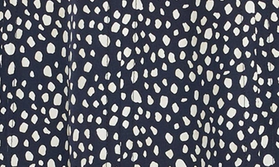 Shop La Ligne Luca Print Silk Maxi Dress In Navy/ White Dot