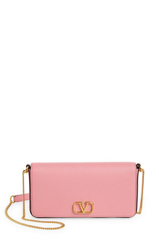 Valentino Garavani VLogo leather crossbody bag - Pink