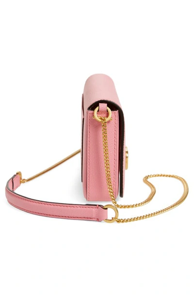 Shop Valentino Vlogo Leather Crossbody Pouch Bag In A76 Candy Rose