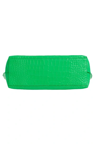 Shop Rebecca Minkoff Large Megan Soft Croc Embossed Leather Tote In Neon Green