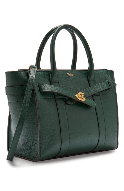 Shop Mulberry Small Zipped Bayswater Leather Satchel In  Green