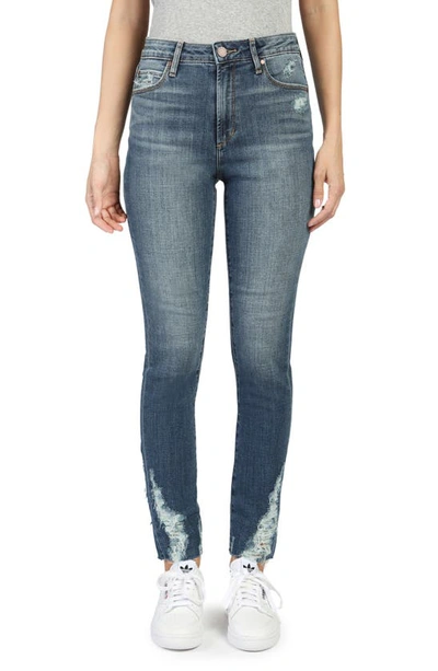 Shop Articles Of Society Rene Distressed High Waist Raw Hem Skinny Jeans In George Town