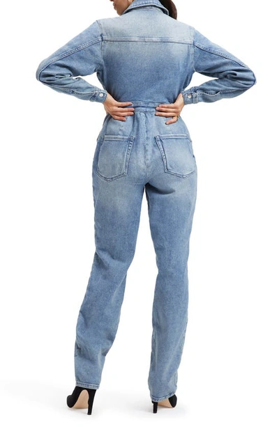 Good American Good Waist Distressed Faded High-rise Skinny Jeans In Indigo301