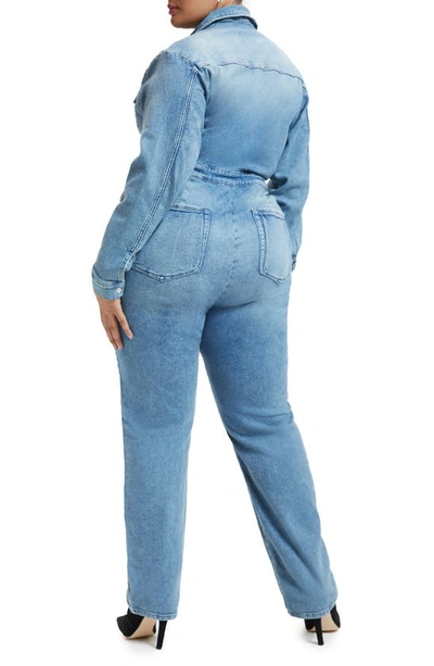 Good American Good Waist Distressed Faded High-rise Skinny Jeans In Indigo301