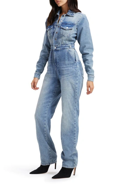 Good American Good Waist Distressed Faded High-rise Skinny Jeans In Indigo301