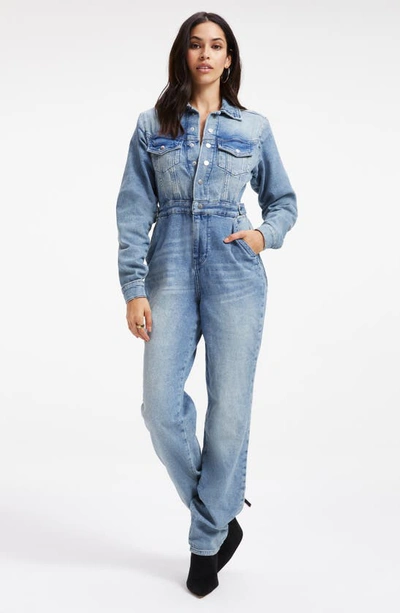 Good American Good Waist Distressed Faded High-rise Skinny Jeans In Indigo301