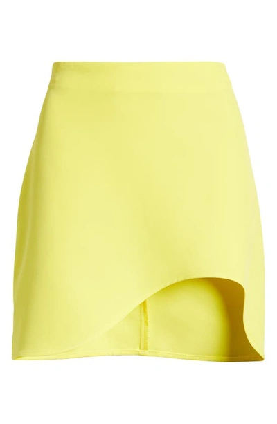 Shop Something New Mackenzie Asymmetric High Waist Miniskirt In Blazing Yellow