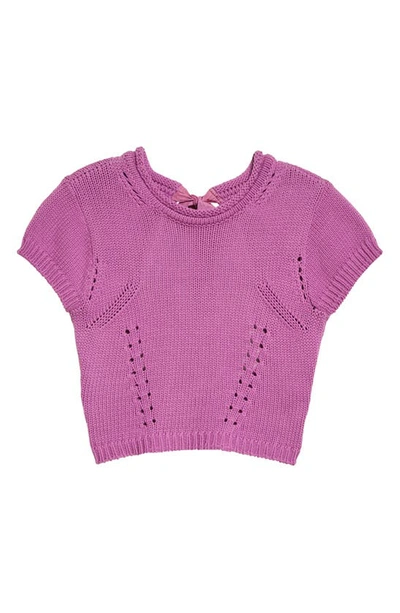 Shop Ulla Johnson Arden Cutout Back Cotton Blend Sweater In Cassis