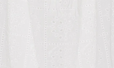 Shop Ganni Broderie Anglaise Organic Cotton Sundress In Bright White