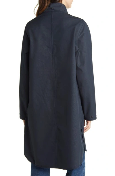 Ilse Jacobsen Hooded Water Resistant Rain Jacket In Dark Indigo
