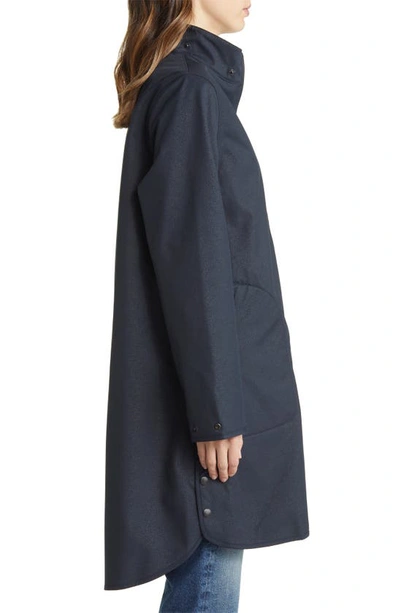 Ilse Jacobsen Hooded Water Resistant Rain Jacket In Dark Indigo