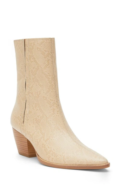 Shop Matisse Annabelle Pointed Toe Western Boot In Natural Snake