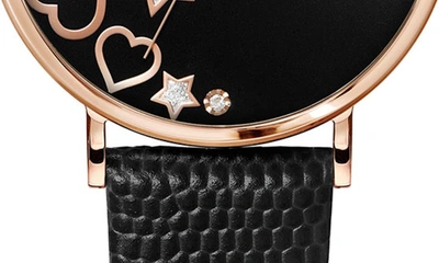 Ted Baker London Phylipa Leather Strap Watch & Bangle Bracelet Set, 34mm In Rose Gold/ Black/ Black