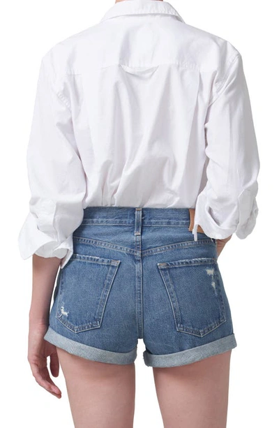 Shop Citizens Of Humanity Kayla Shrunken Poplin Button-up Shirt In Optic White