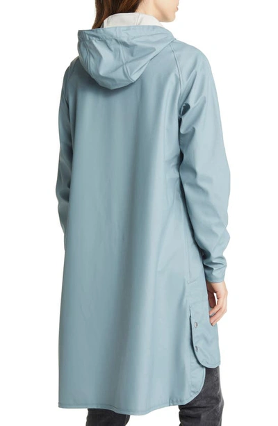 Shop Ilse Jacobsen Hooded Raincoat In Blue Cloud