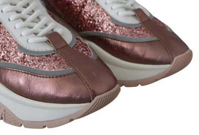 Jimmy Choo Pink Candyfloss Leather Raine Sneakers In Pink
