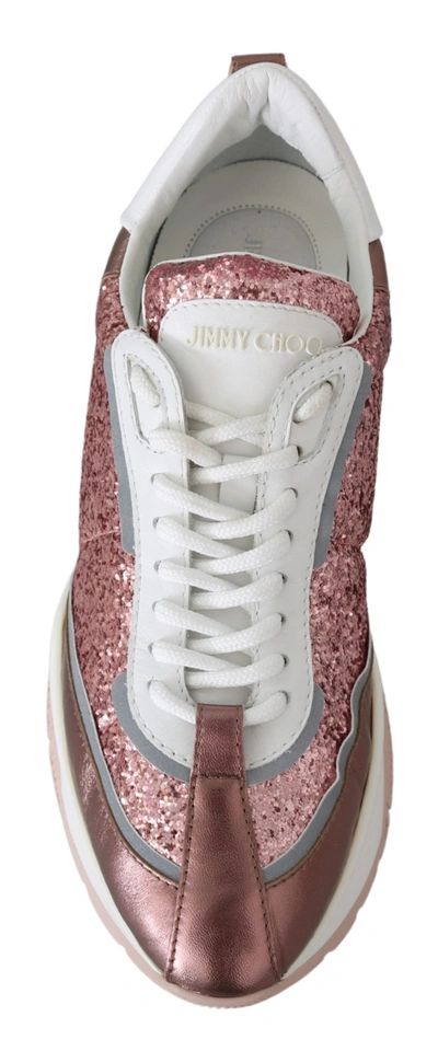 Jimmy Choo Pink Candyfloss Leather Raine Sneakers In Pink