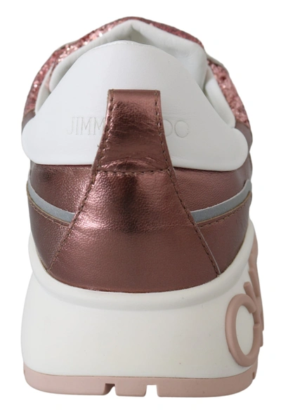 Jimmy Choo Pink Candyfloss Leather Raine Sneakers In Pink