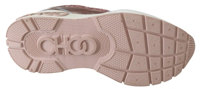 Jimmy Choo Pink Candyfloss Leather Raine Sneakers In Pink