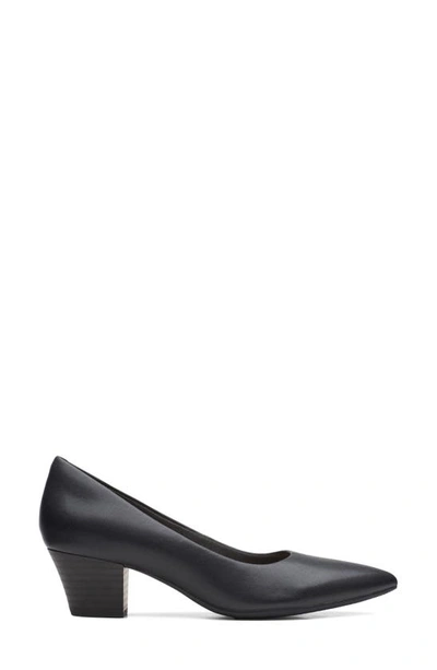 Shop Clarks Teresa Block Heel Pump In Black Leather