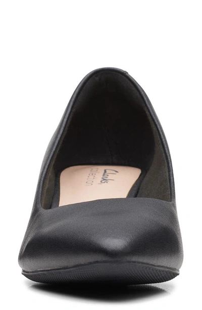 Shop Clarks Teresa Block Heel Pump In Black Leather