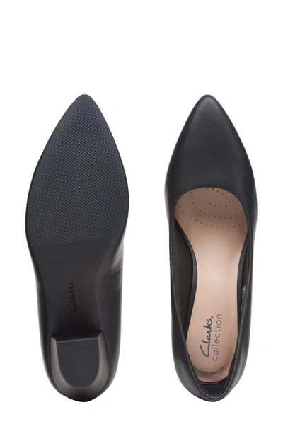 Shop Clarks Teresa Block Heel Pump In Black Leather