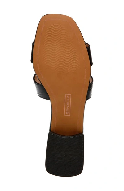 Steven New York Hutchy Croc Embossed Sandal In Black