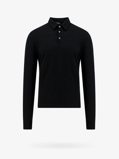 Shop Zanone Polo Shiert In Black