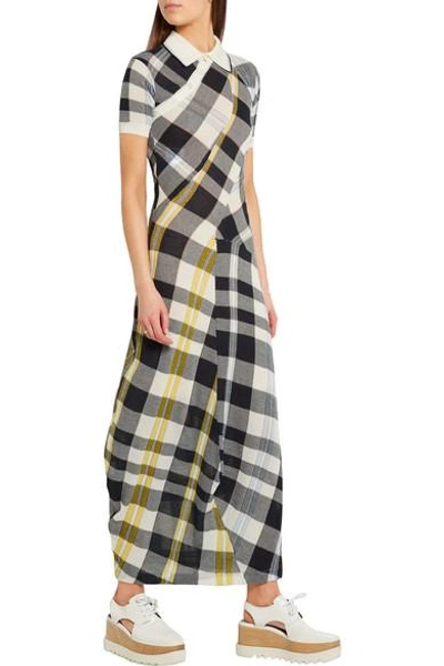 Shop Stella Mccartney Checked Knitted Cotton Maxi Dress