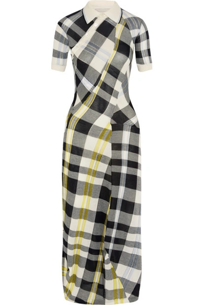 Shop Stella Mccartney Checked Knitted Cotton Maxi Dress