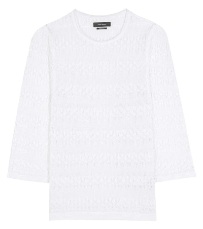 Isabel Marant Woman Almeria Crochet-knit Linen-blend Top White