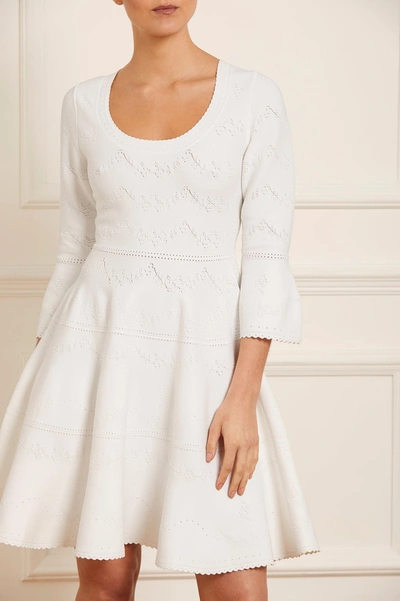 Shop Needle & Thread Pretty Pointelle Knit Scoop Neck Mini Dress In White