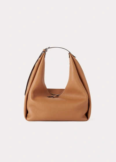 Totême Belt Hobo Bag Tan Grain In Tan Grain