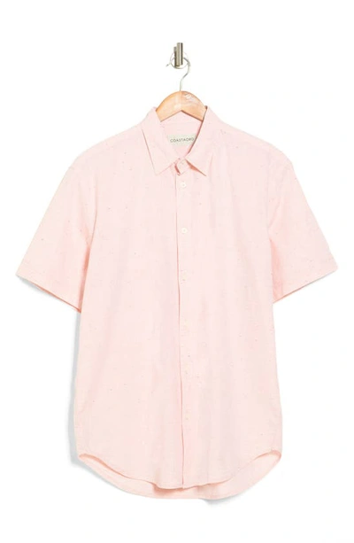 Shop Coastaoro Coloras Multi Slub Short Sleeve Regular Fit Shirt In Orange