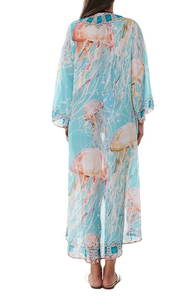 Shop Ranee's Jellyfish Longline Duster In Light Blue